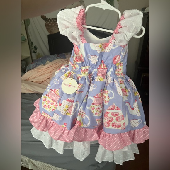 2T Time for Tea Ruffled Fancy Dress - Picture 3 of 4